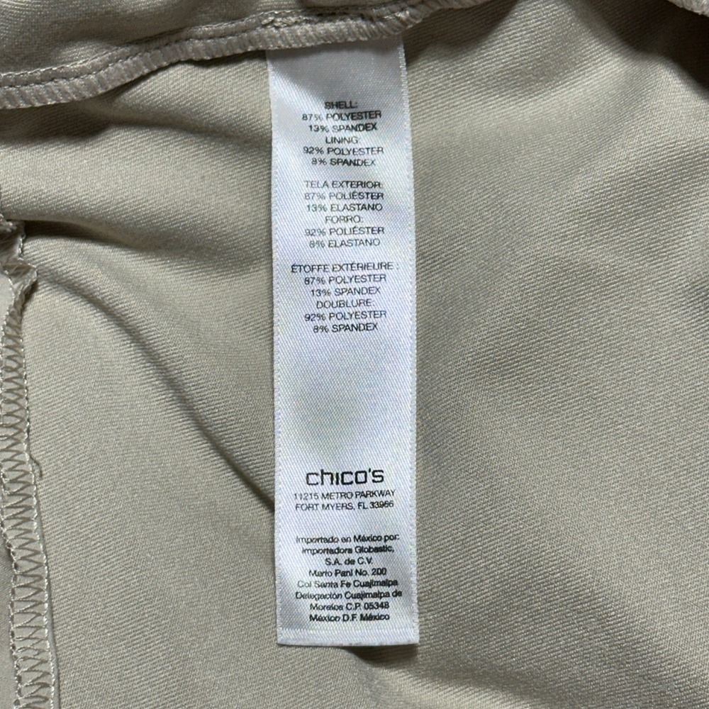 Chico's Zenergy Golf Skort Women Size XL Tan Khaki Excellent Stretch Pockets - Picture 4 of 13